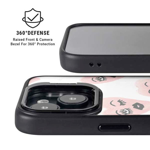 Bouffants and Broken Hearts Winking Hearts iPhone 15 Kickstand Case